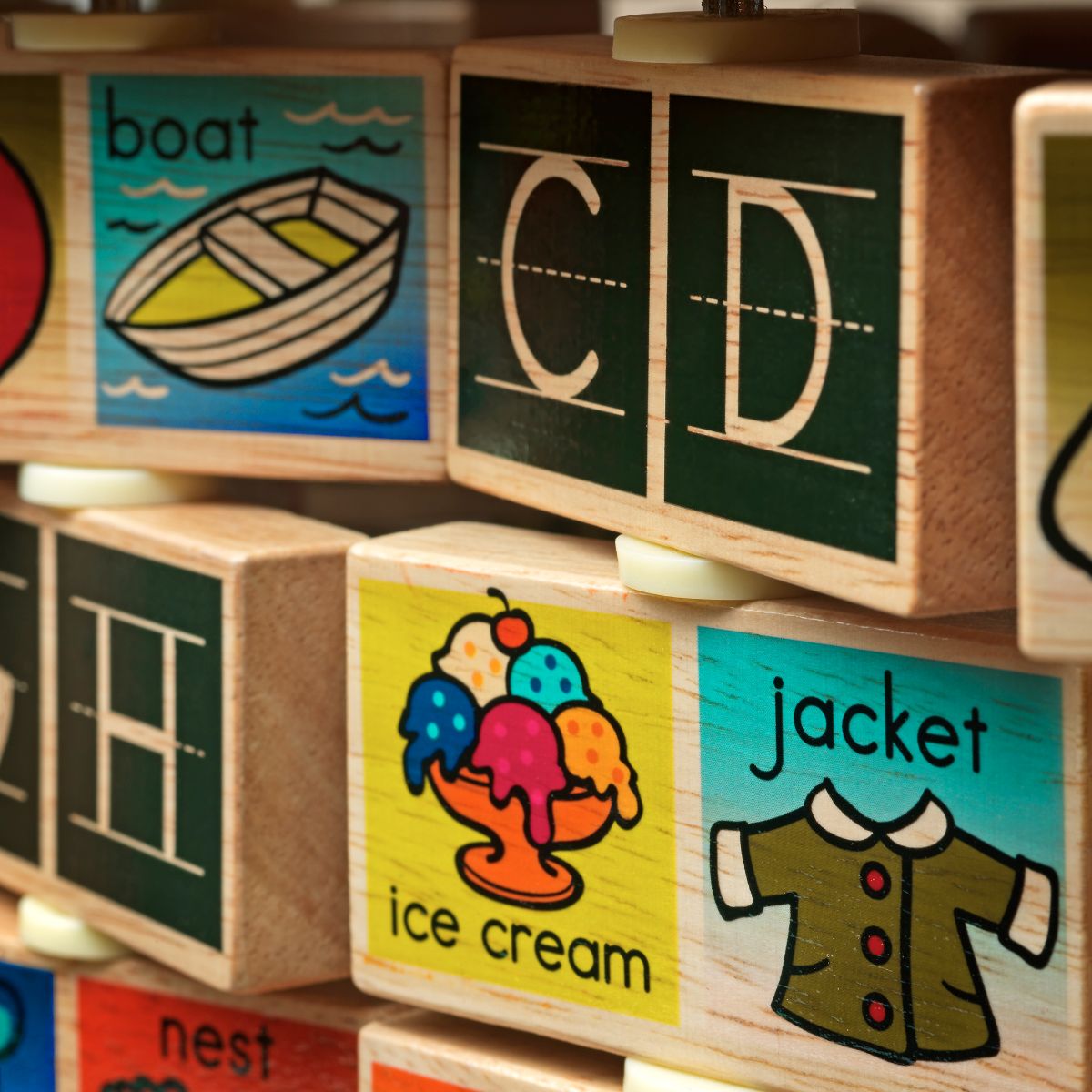 Wooden activity cube