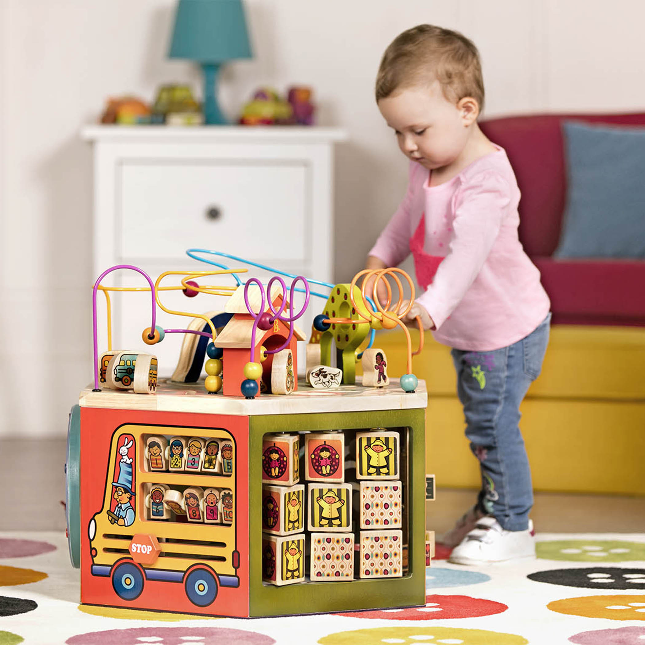 Wooden activity cube