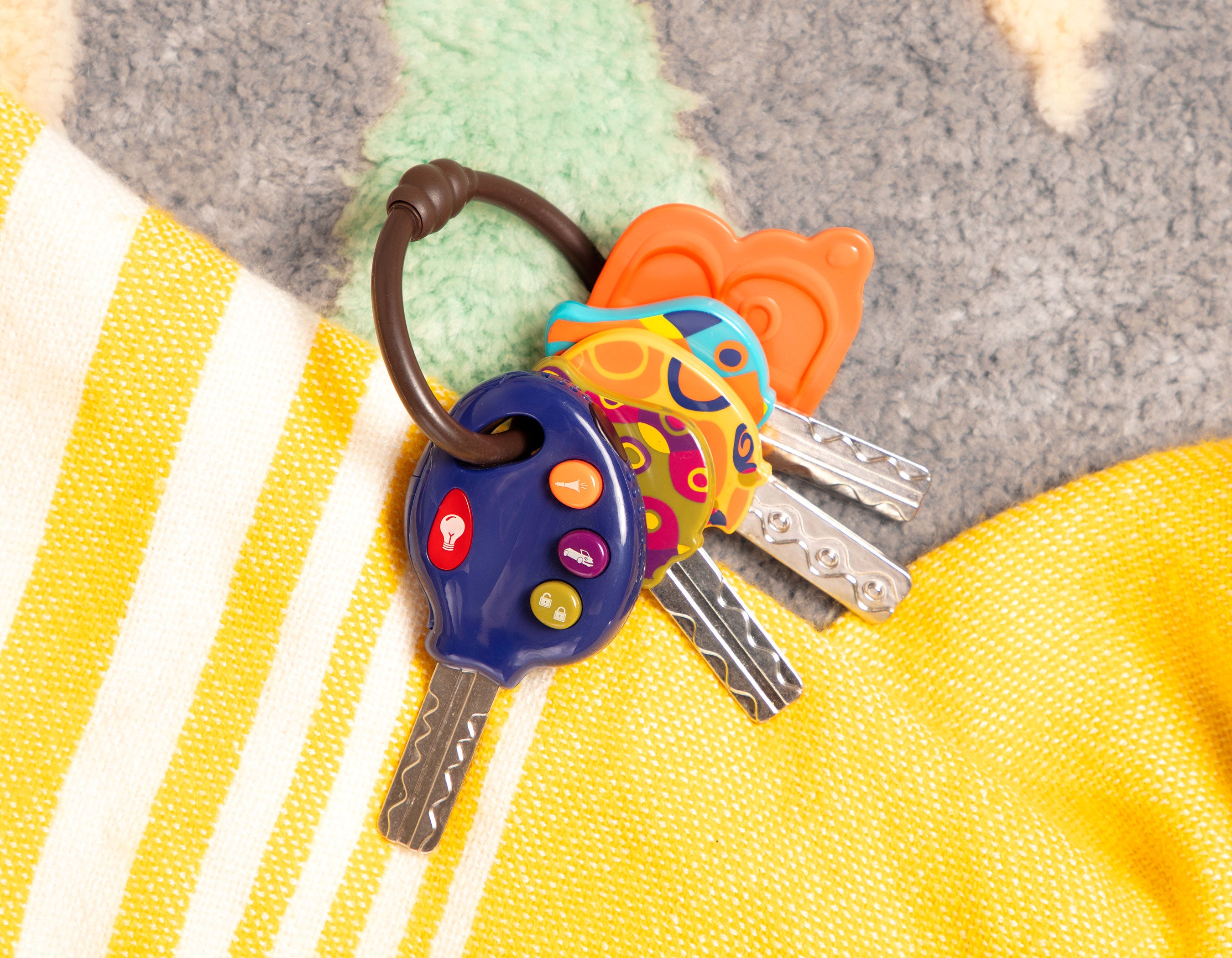 Blue toy car keys