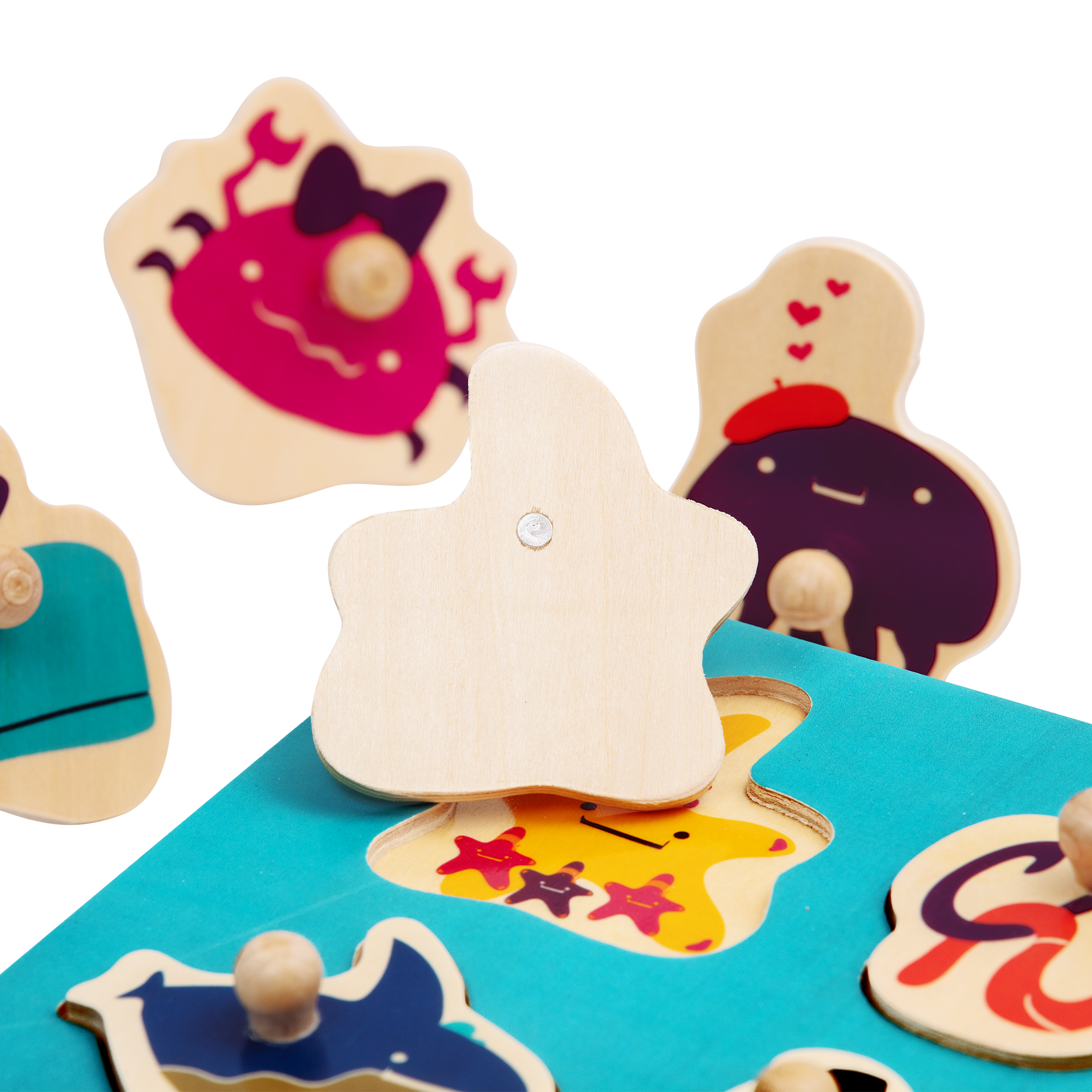 Ocean-themed wooden peg puzzle