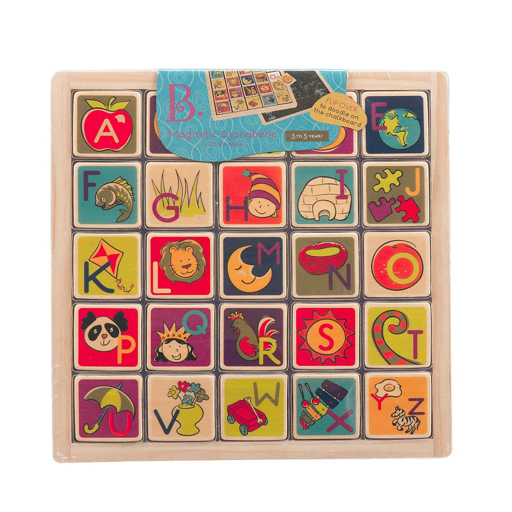 Wooden alphabet puzzle.