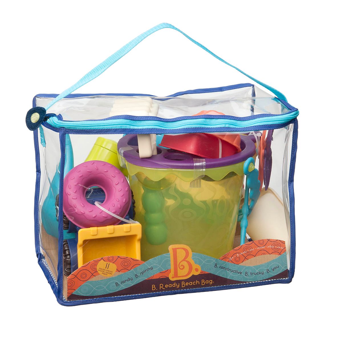 Beach toys with lime bucket.