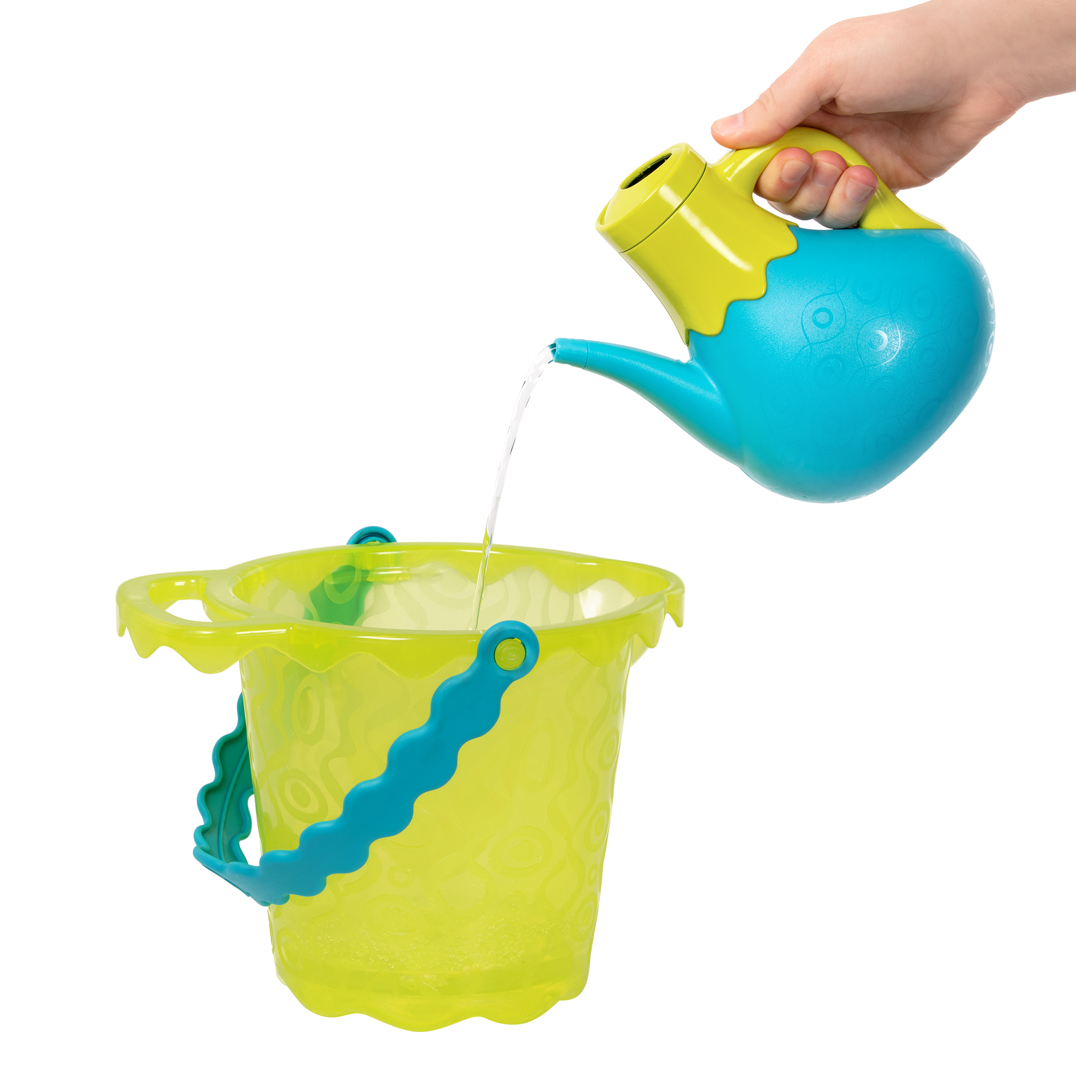 Beach toys with lime bucket.