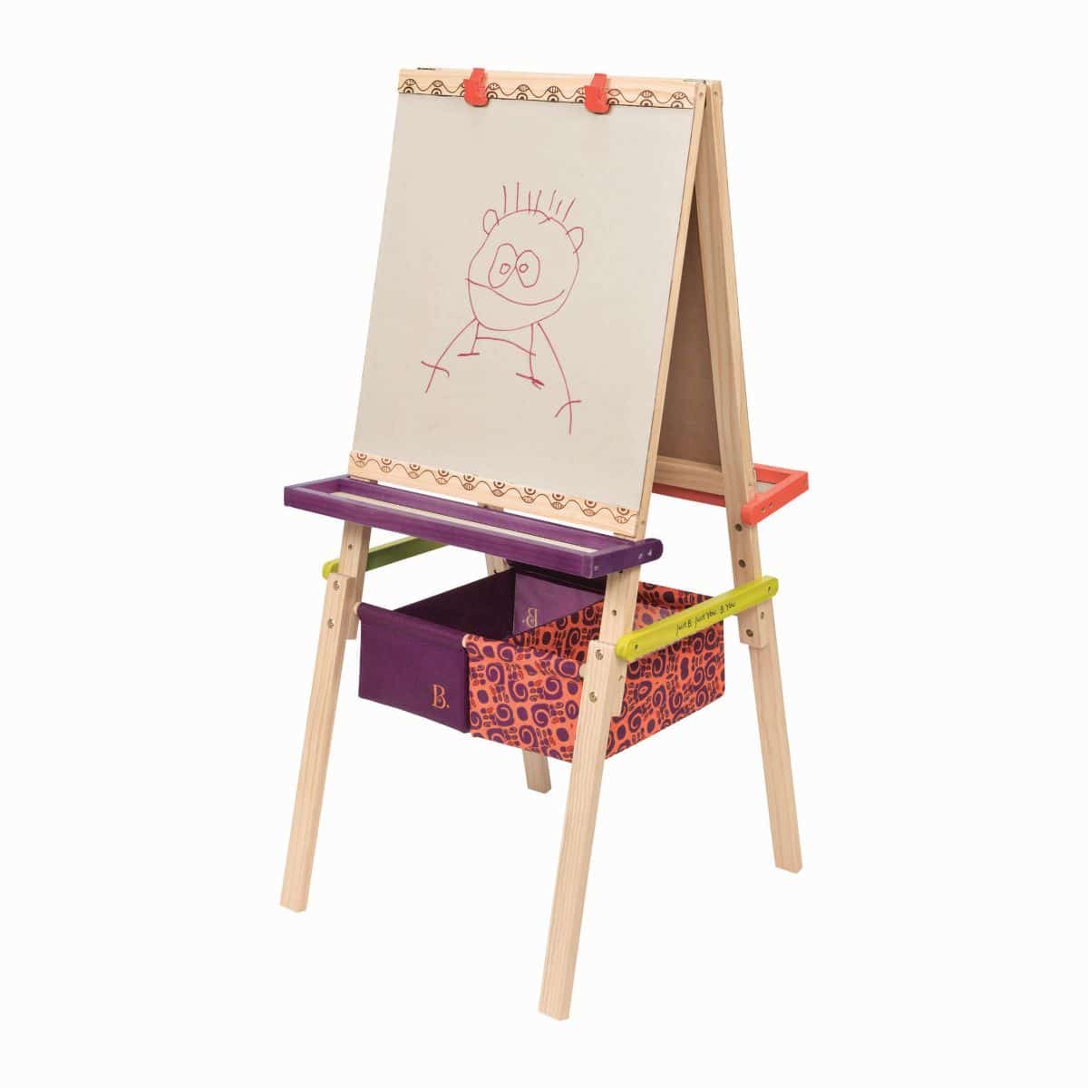 Chalkboard side of toy easel