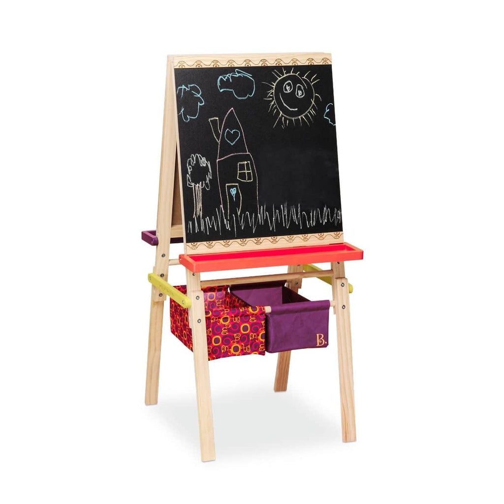 Chalkboard side of toy easel