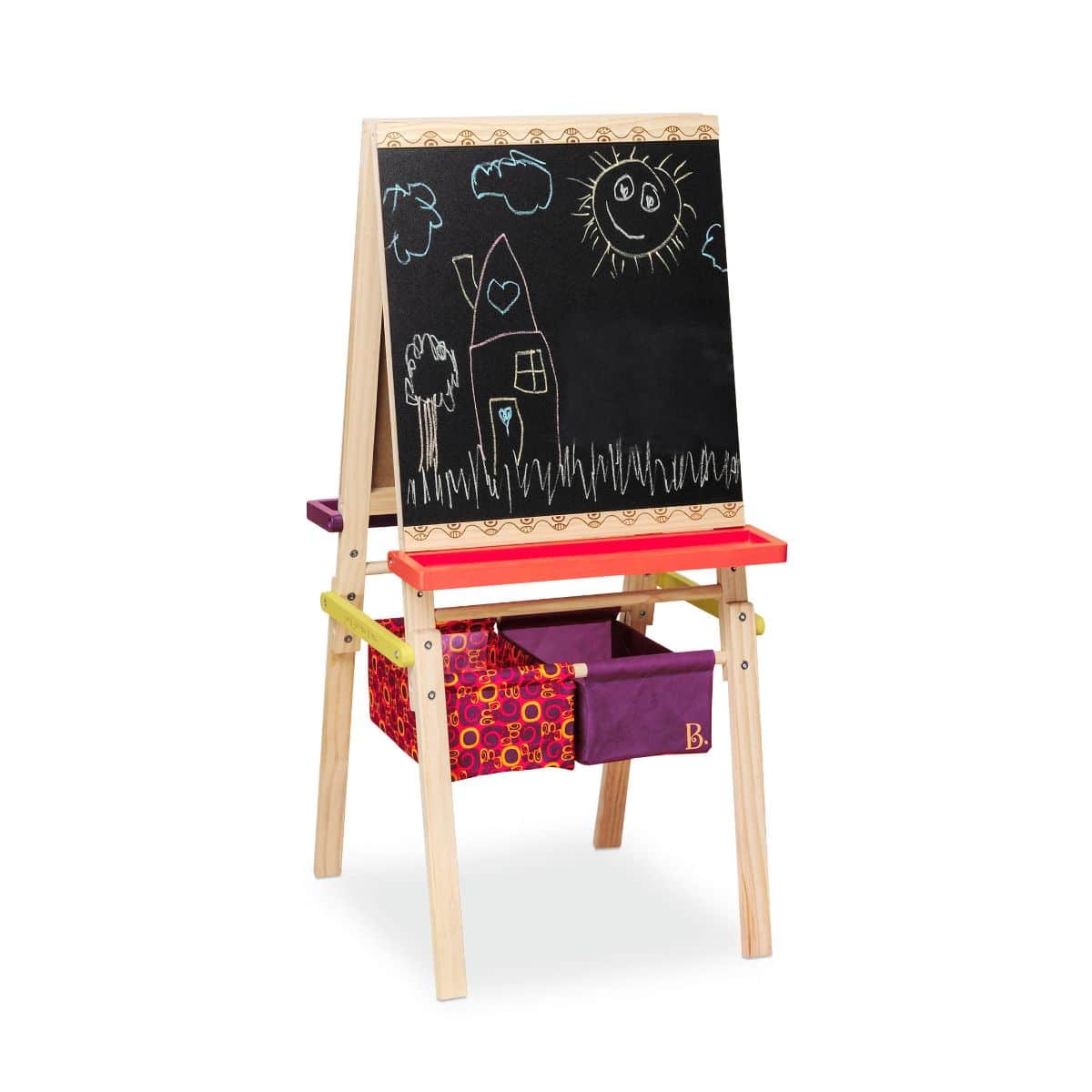 Chalkboard side of toy easel