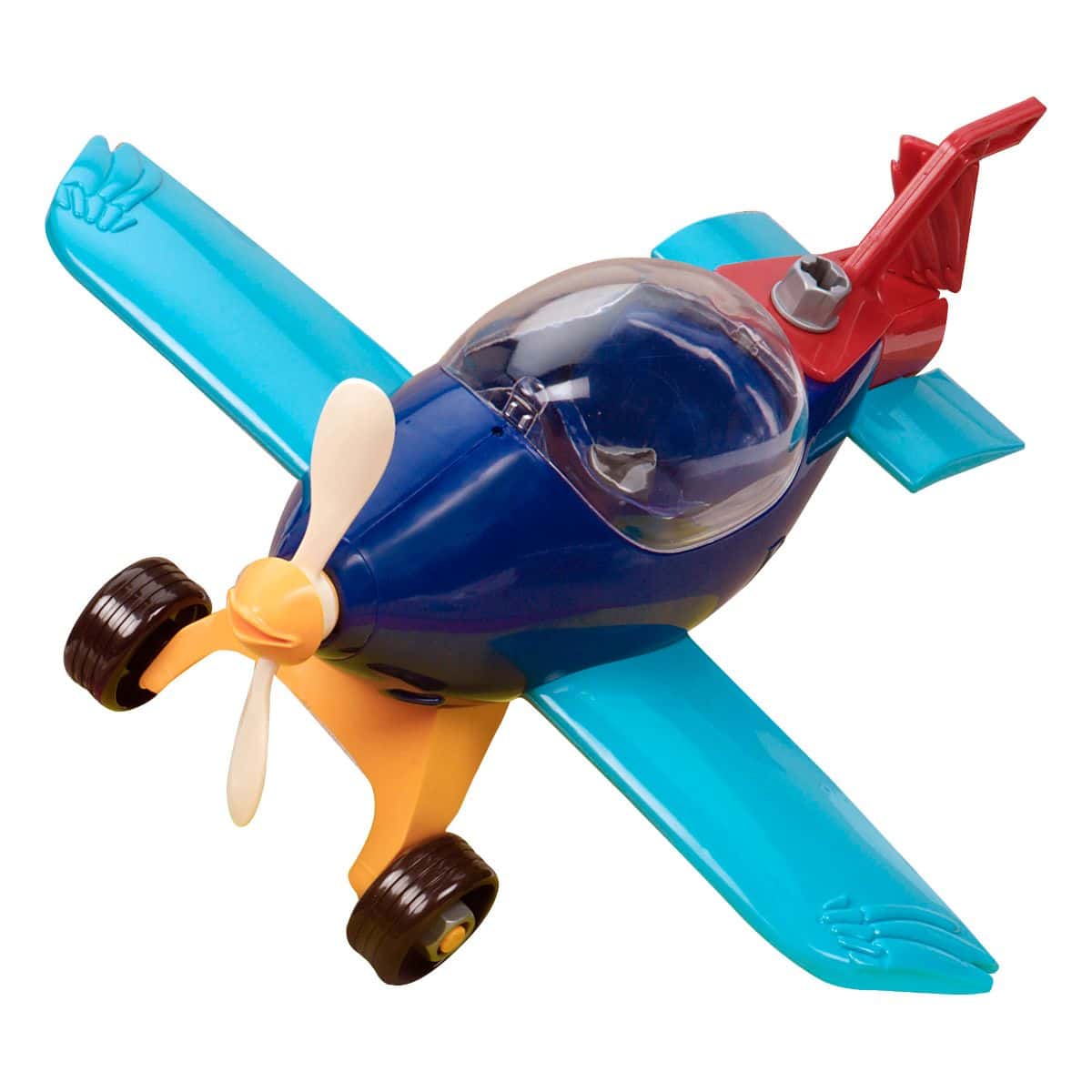 Toy take-apart airplane and drill
