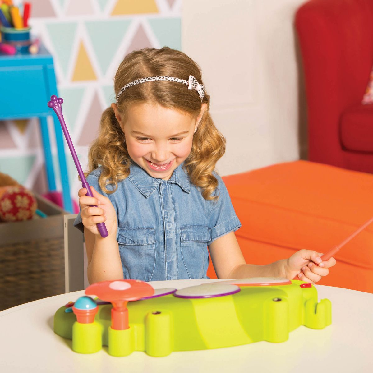 Interactive frog drum