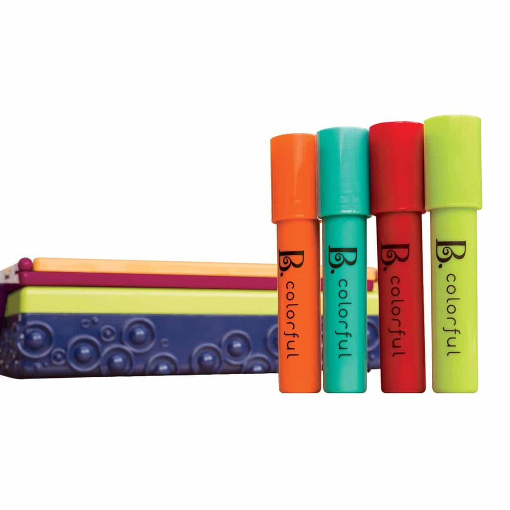 Tabletop easel with markers and chalk