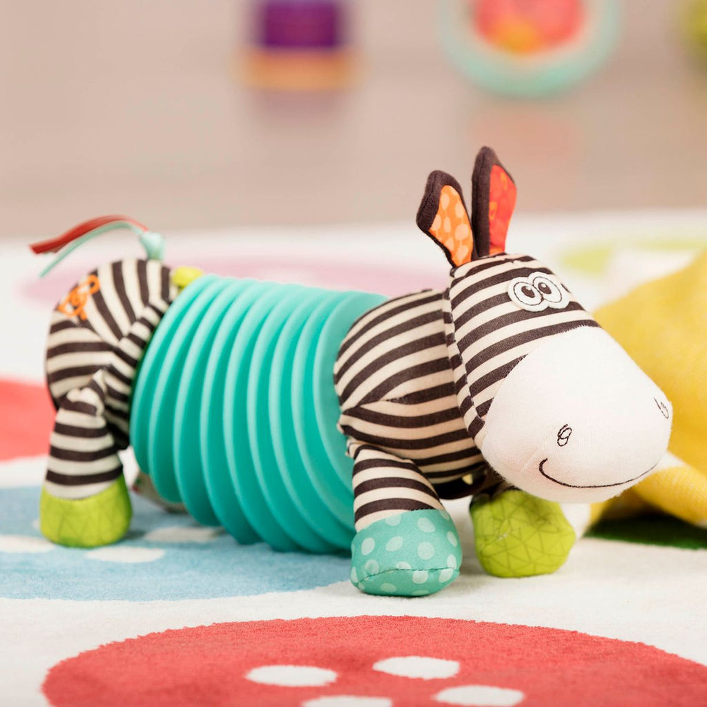 Accordion zebra plushie