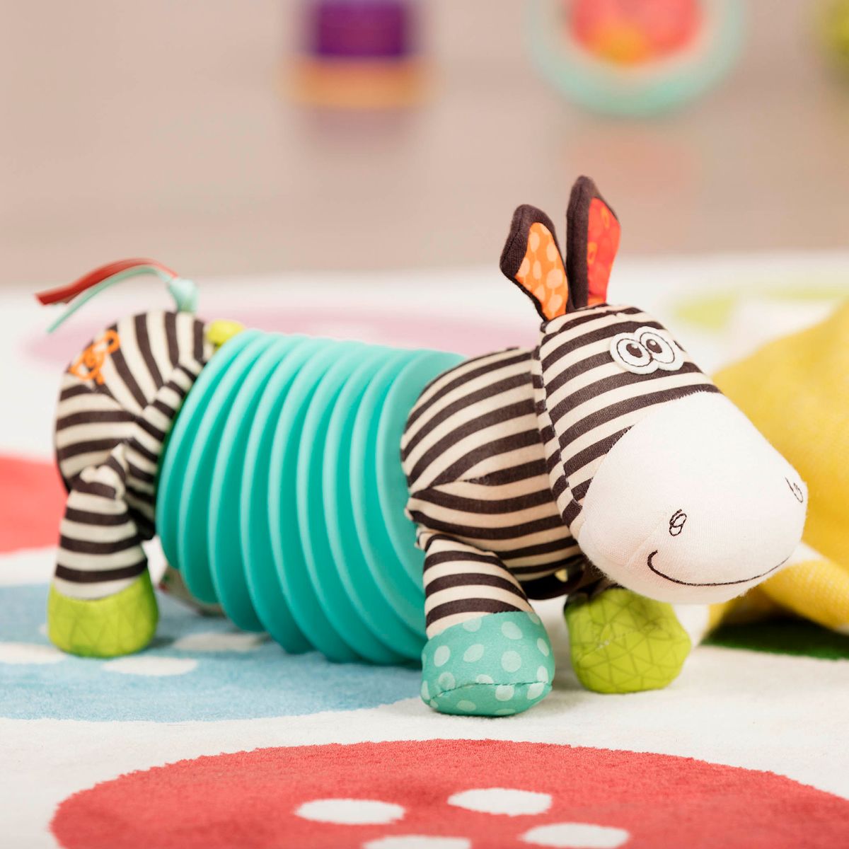 Accordion zebra plushie