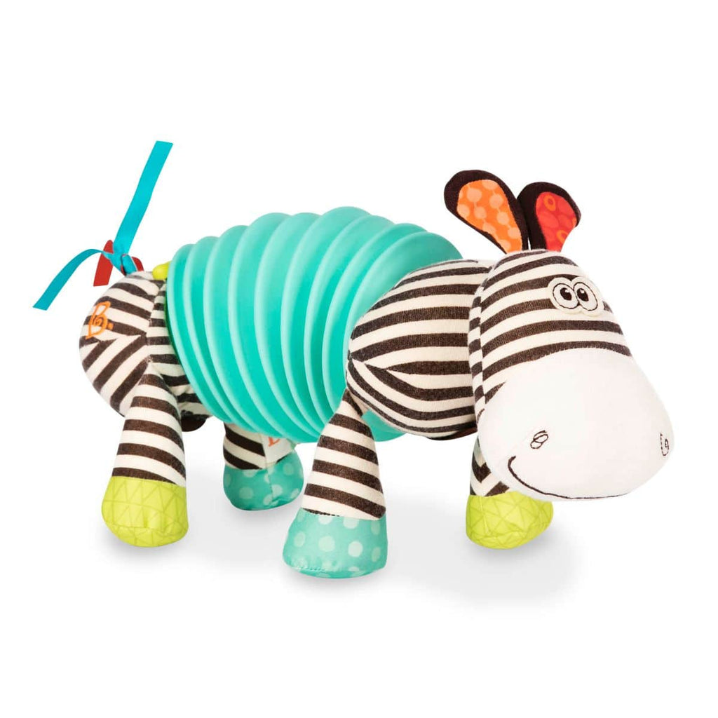 Accordion zebra plushie