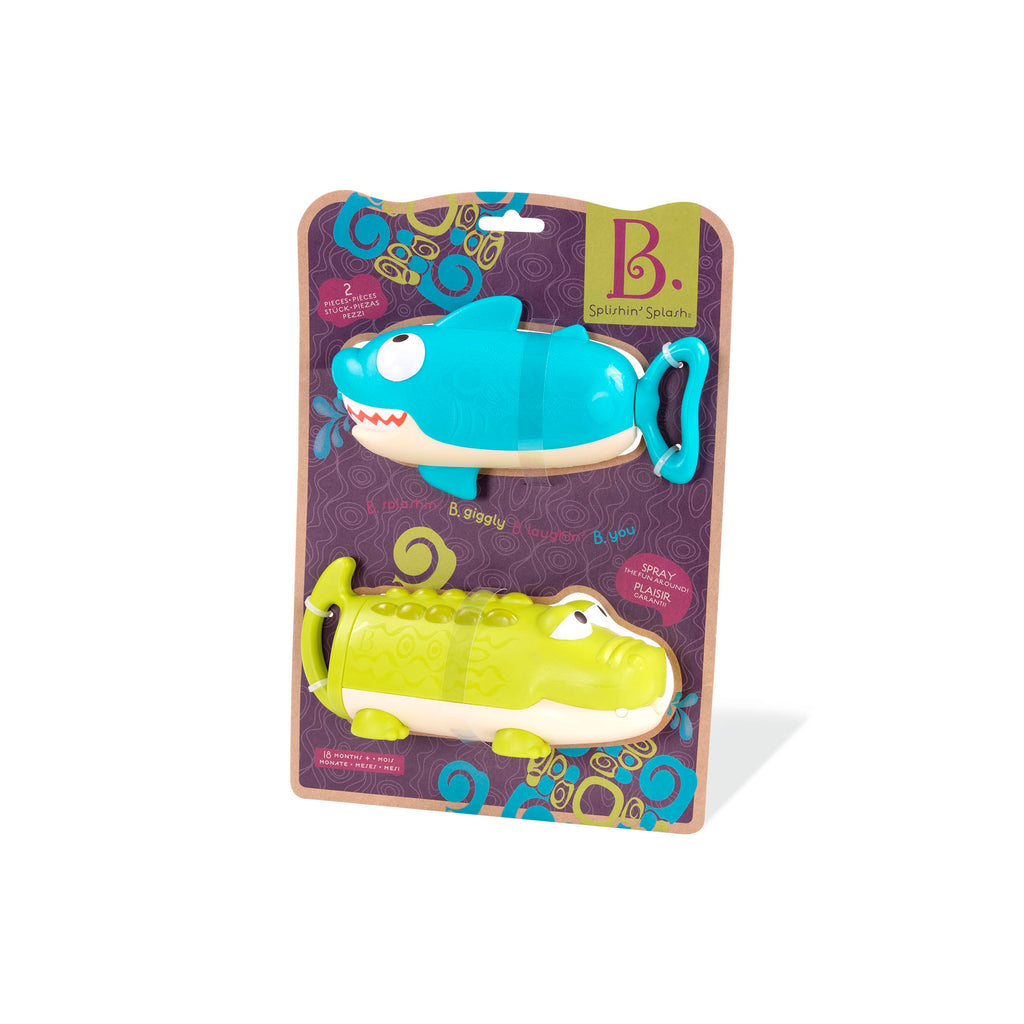 Crocodile and shark water squirt toys