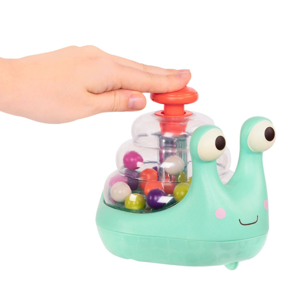 Light-up snail ball popper