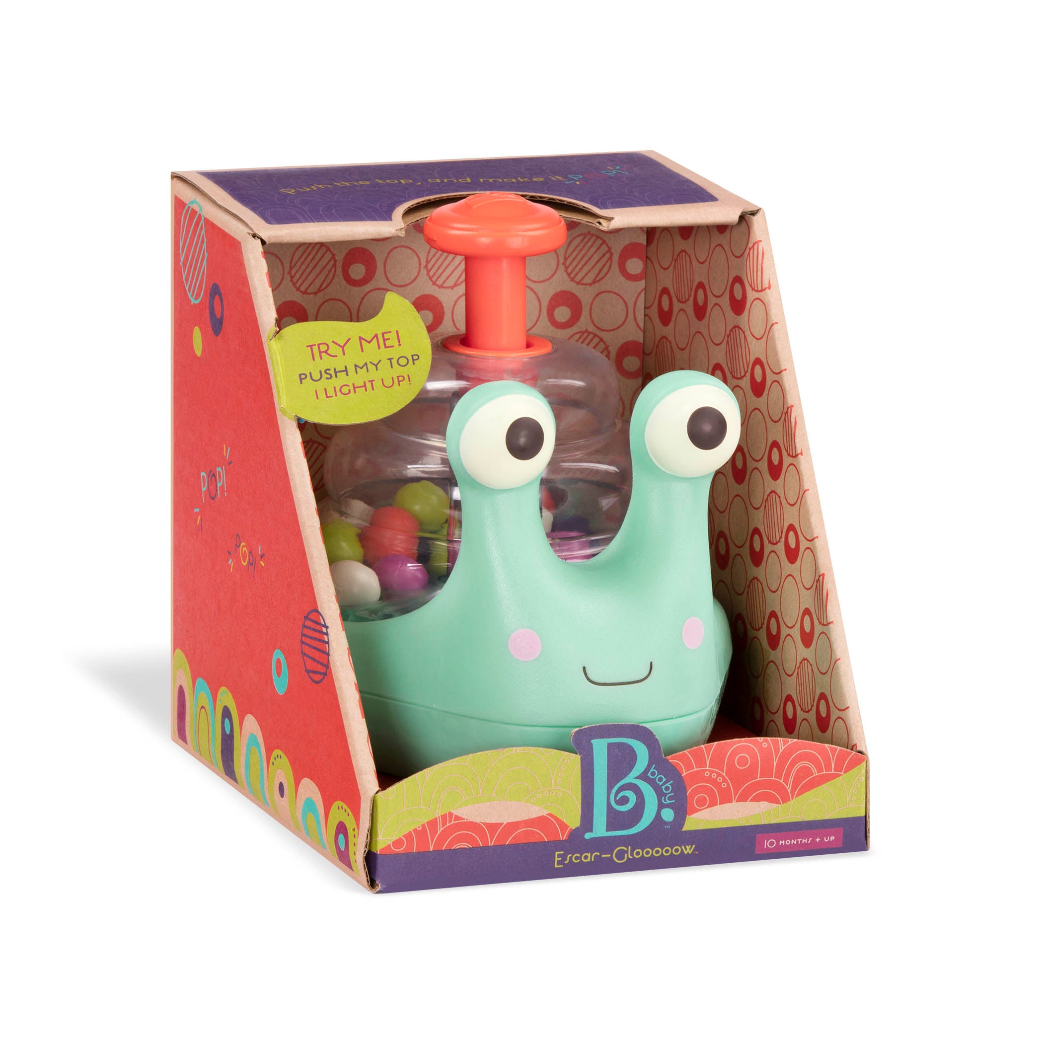 Light-up snail ball popper