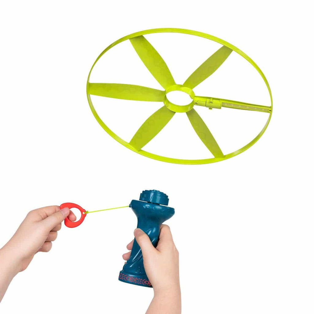 Flying disc with launcher