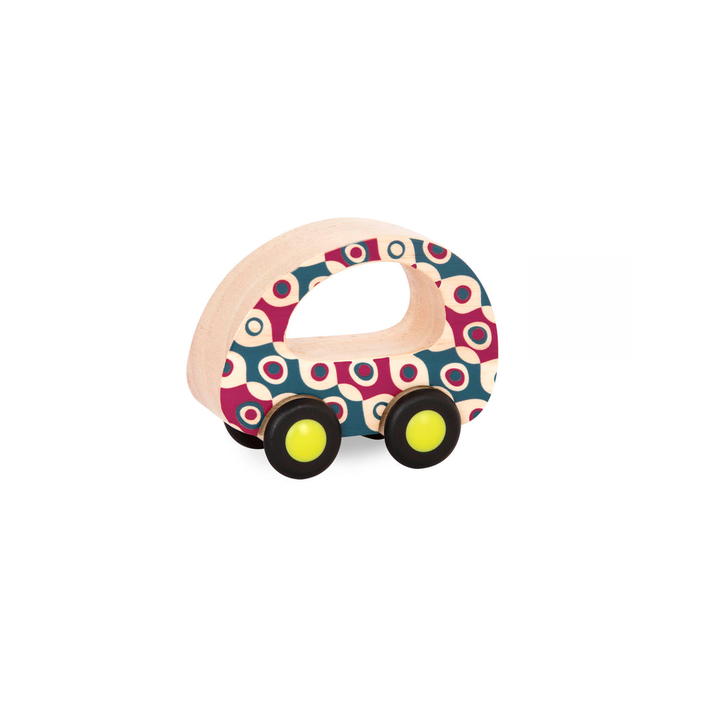 Mini wooden blue and purple bug car
