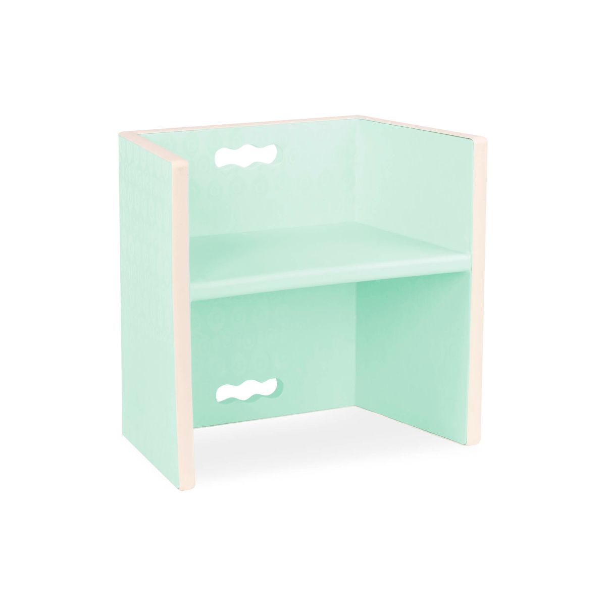 Wooden mint chair doubles as step stool