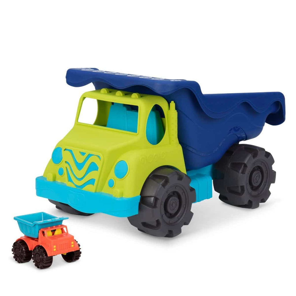 Dump truck duo and beach toys