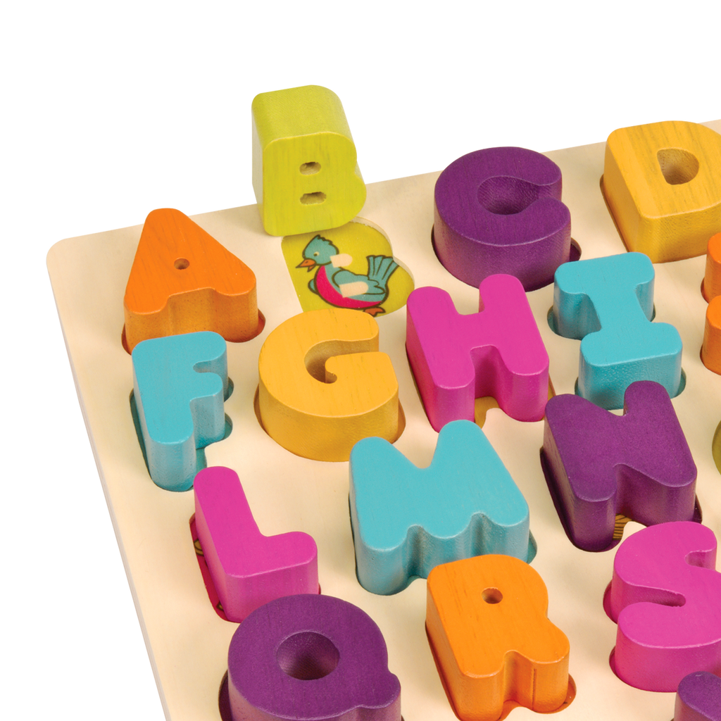 Wooden alphabet puzzle.