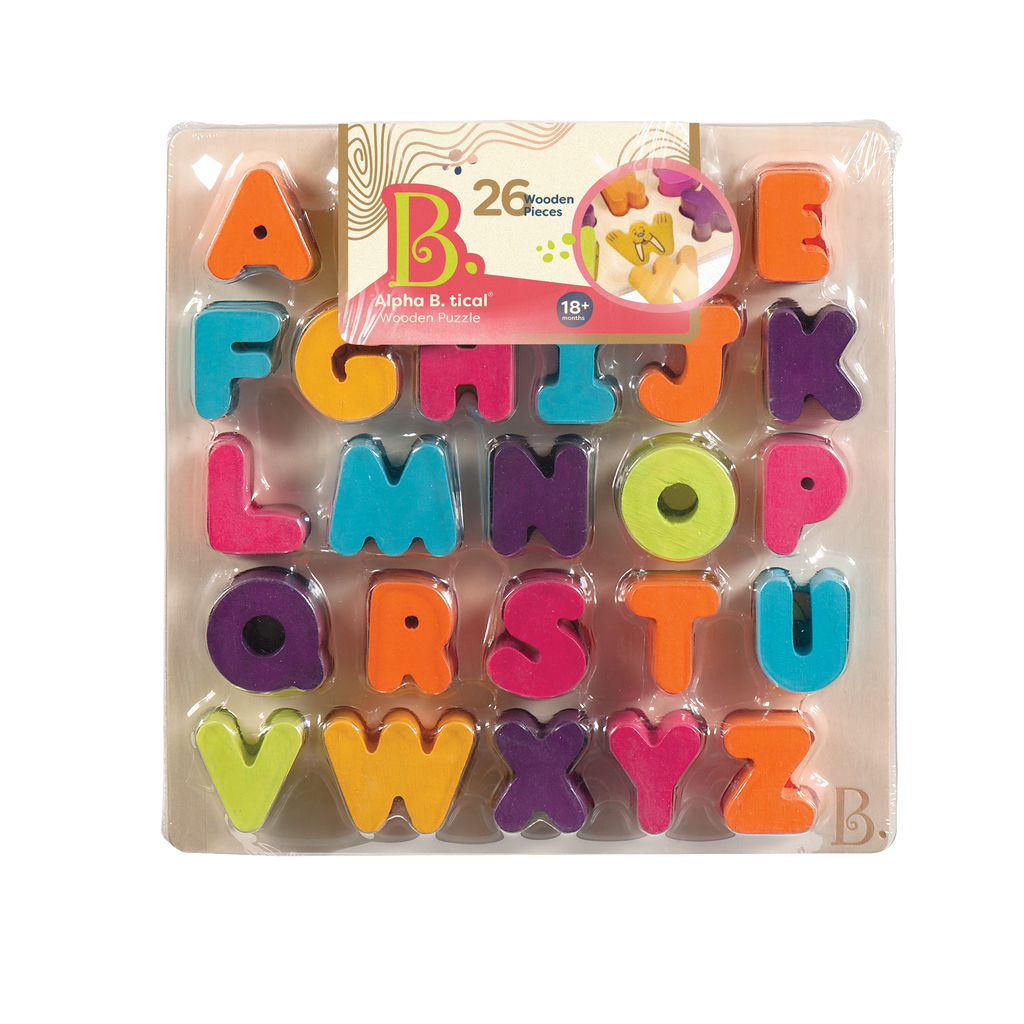 Wooden alphabet puzzle.