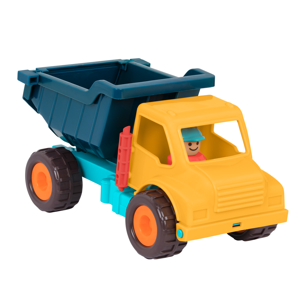 Toy dump truck with driver.
