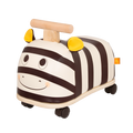 Wooden zebra ride-on.