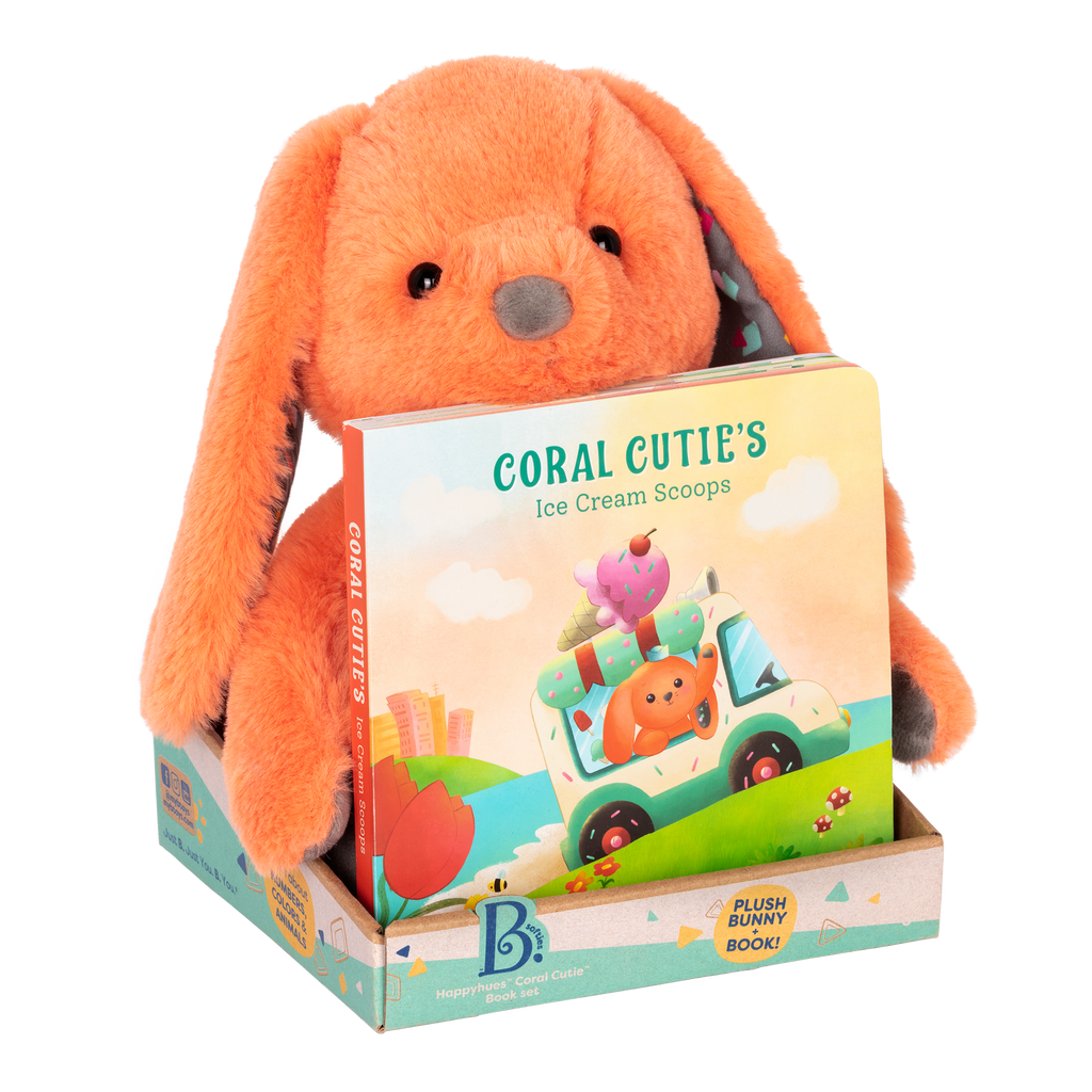 Plush bunny and board book.
