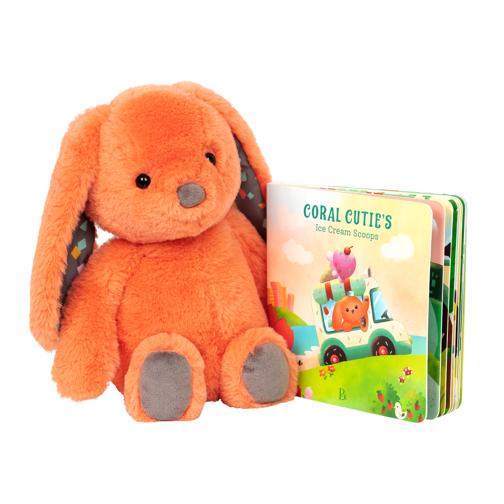 Plush bunny and board book.