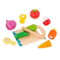 Wooden toy vegetables.