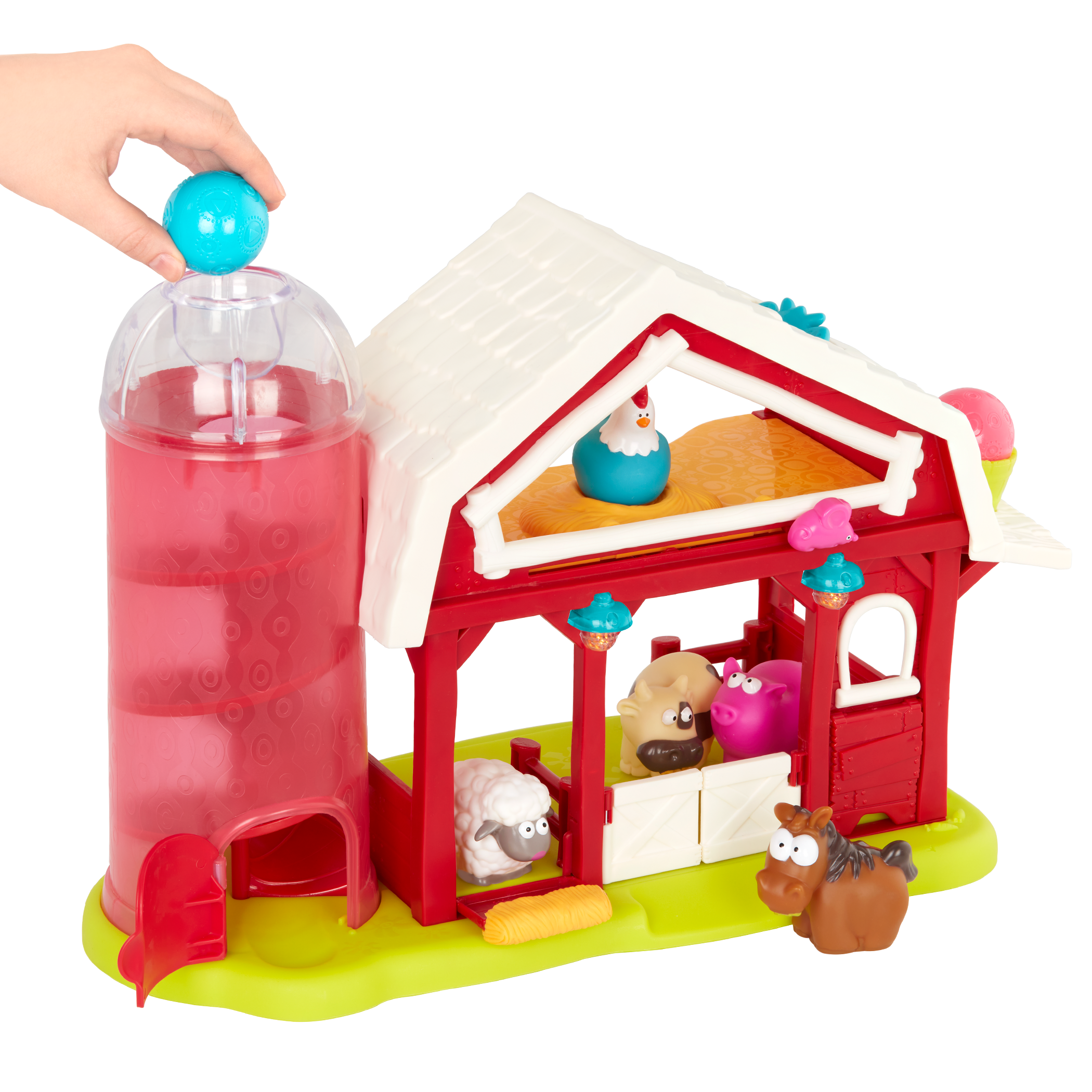 Toy barn with animals.