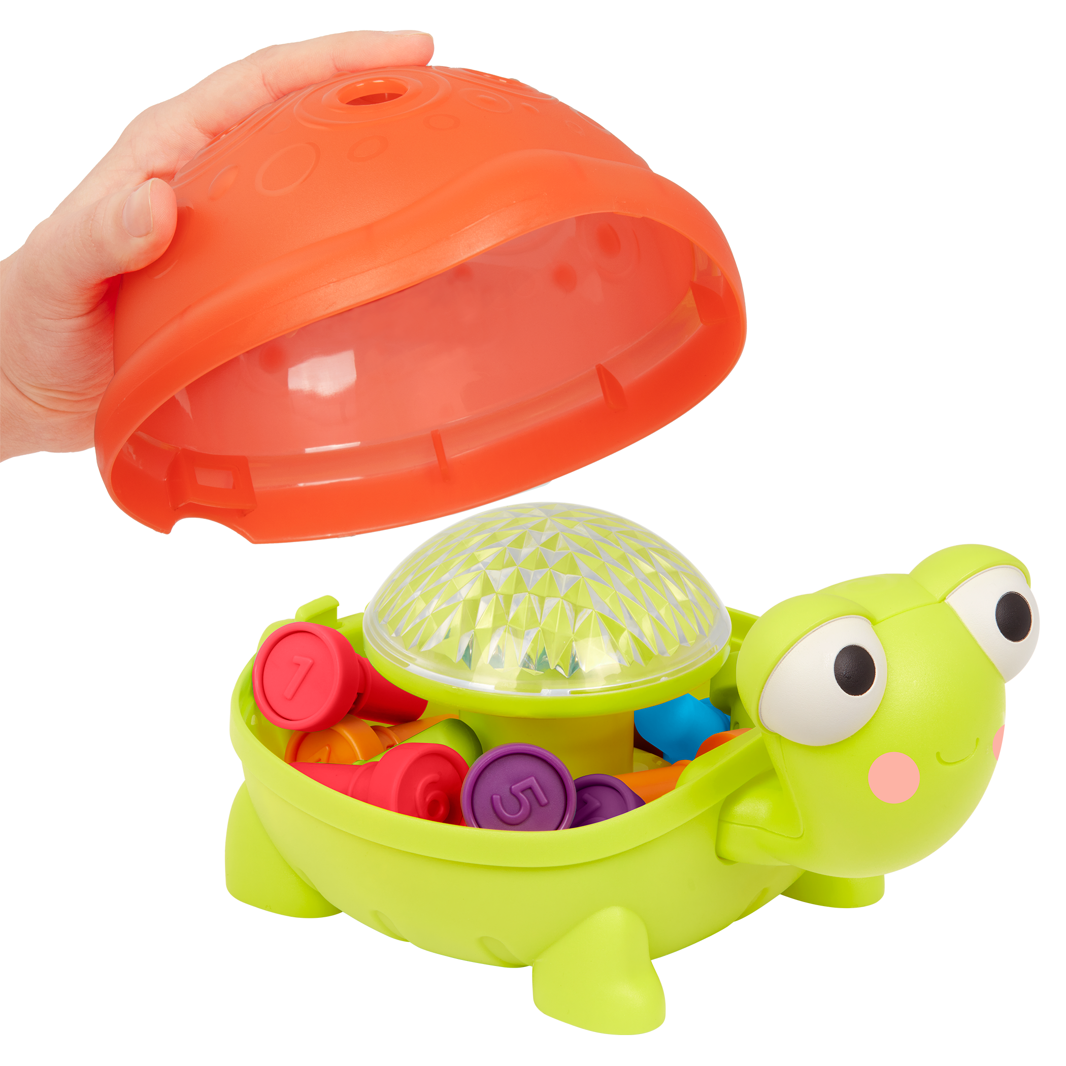 Light-up turtle counting toy.