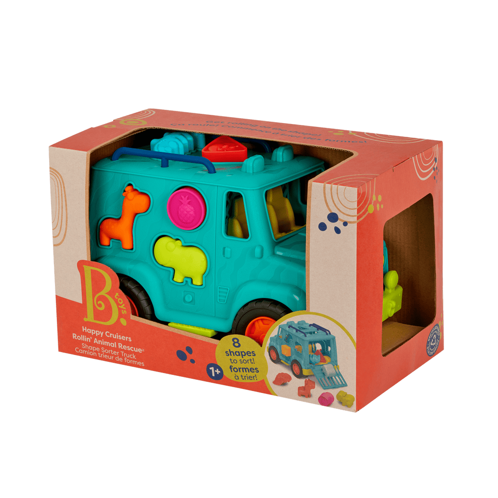 Shape sorter animal rescue truck.