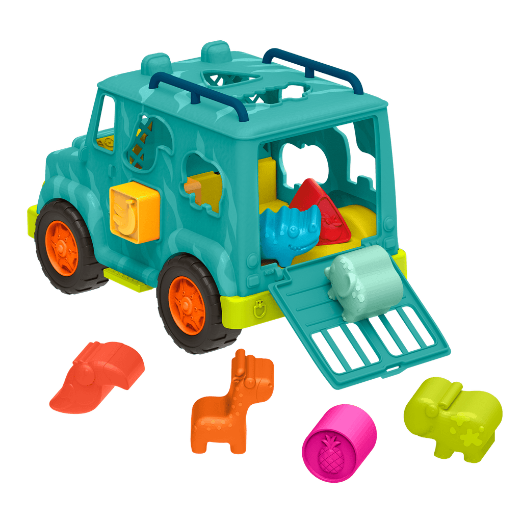 Shape sorter animal rescue truck.