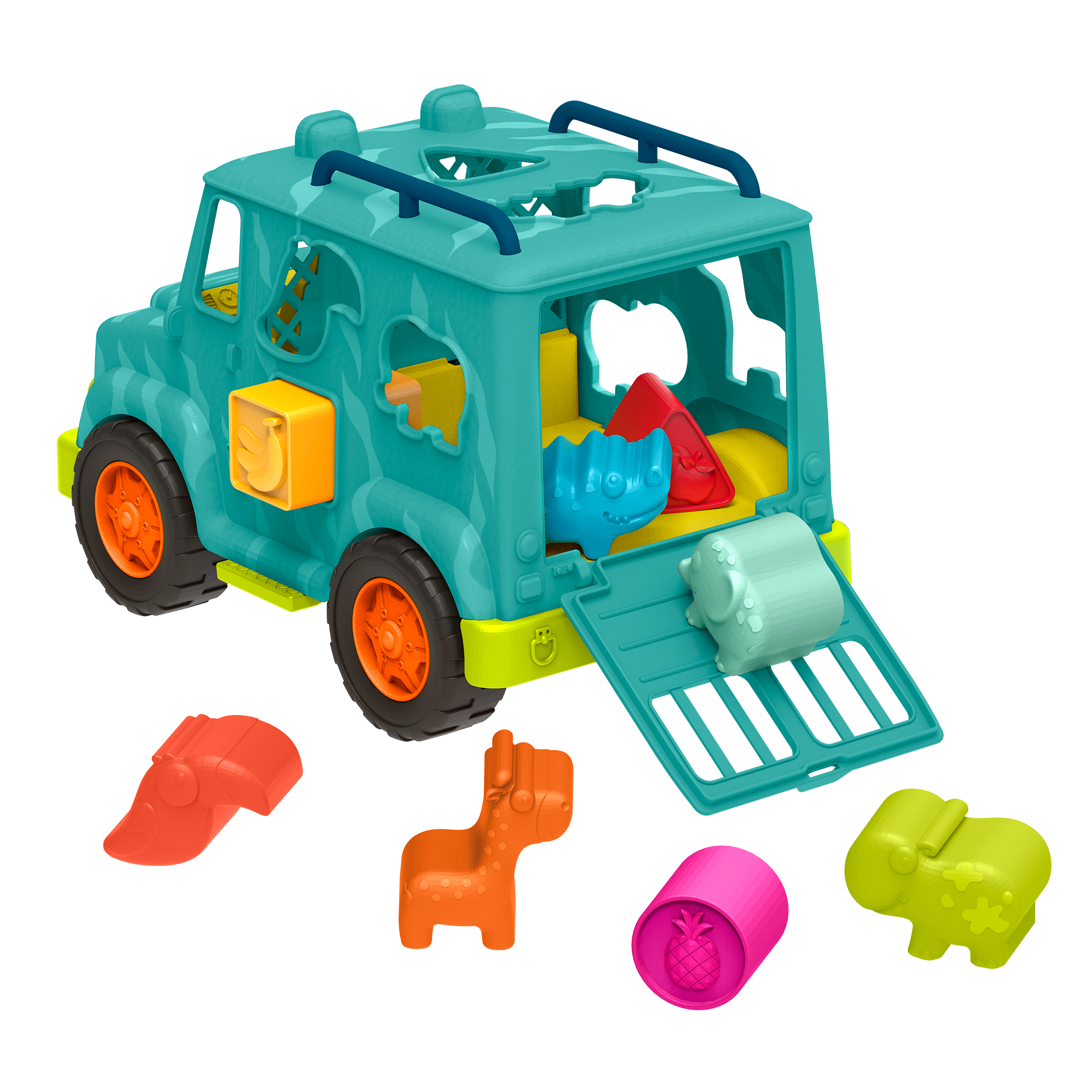 Shape sorter animal rescue truck.
