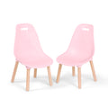 Two pink chairs for kids.