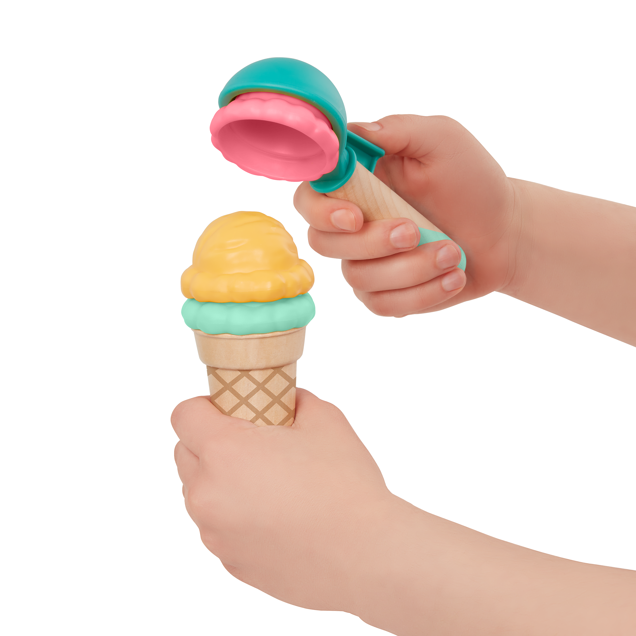 Toy ice cream truck with scoops.