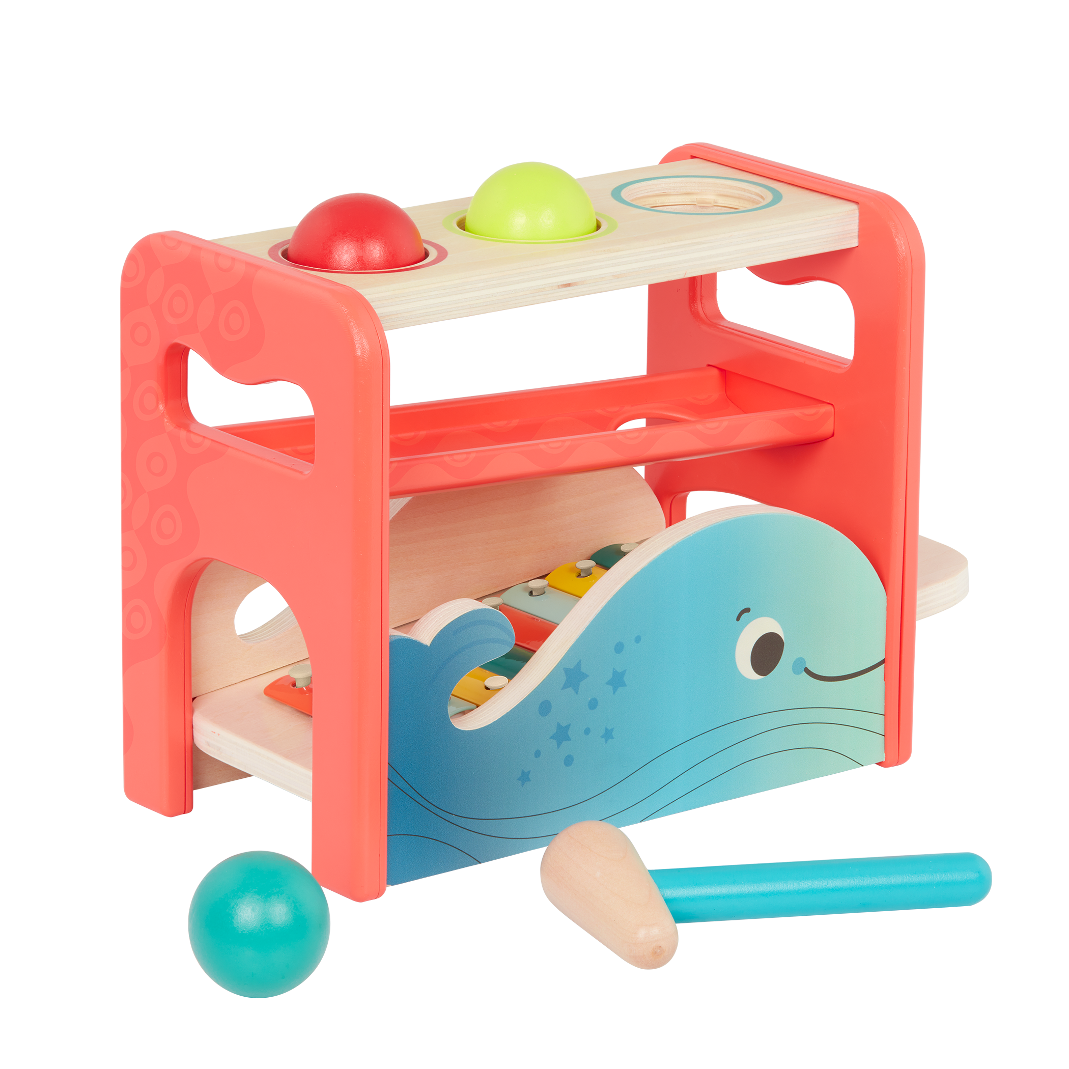 Pounding toy and xylophone.