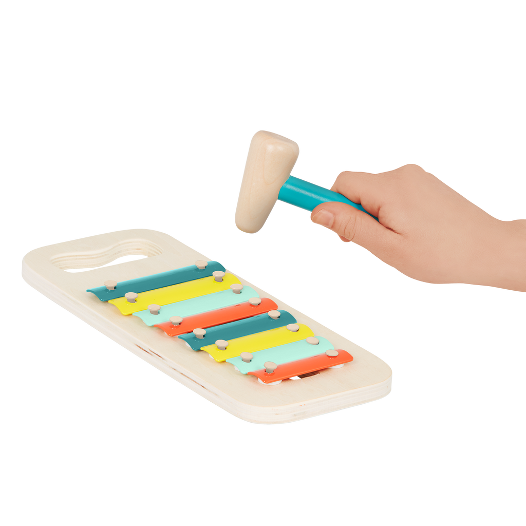 Pounding toy and xylophone.