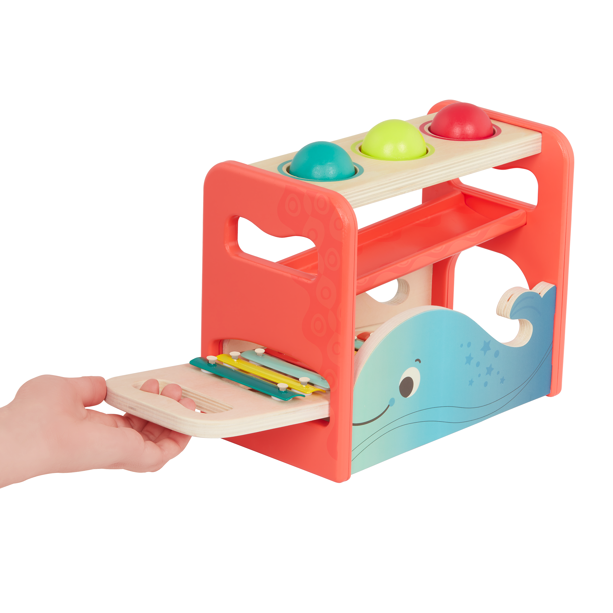 Pounding toy and xylophone.