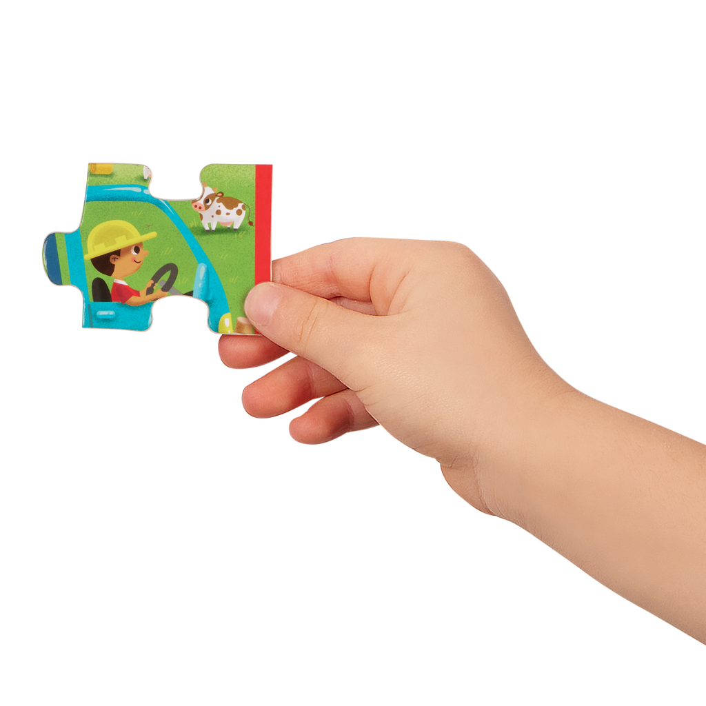 Four wooden truck puzzles.