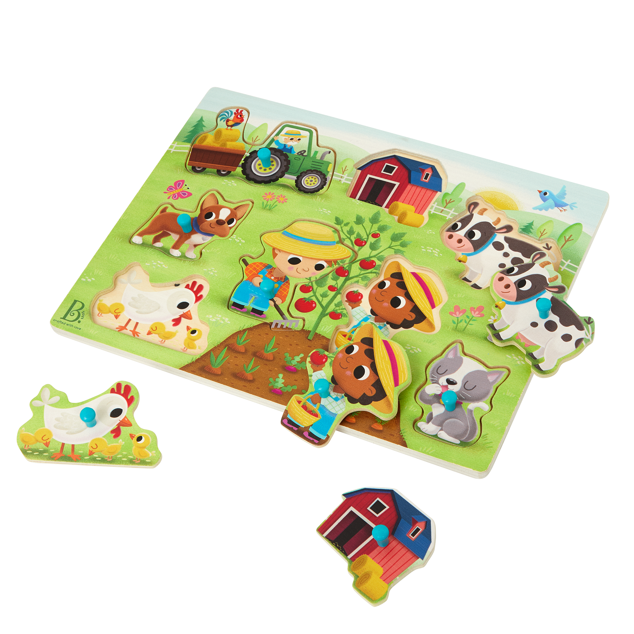 Construction and farm peg puzzles.