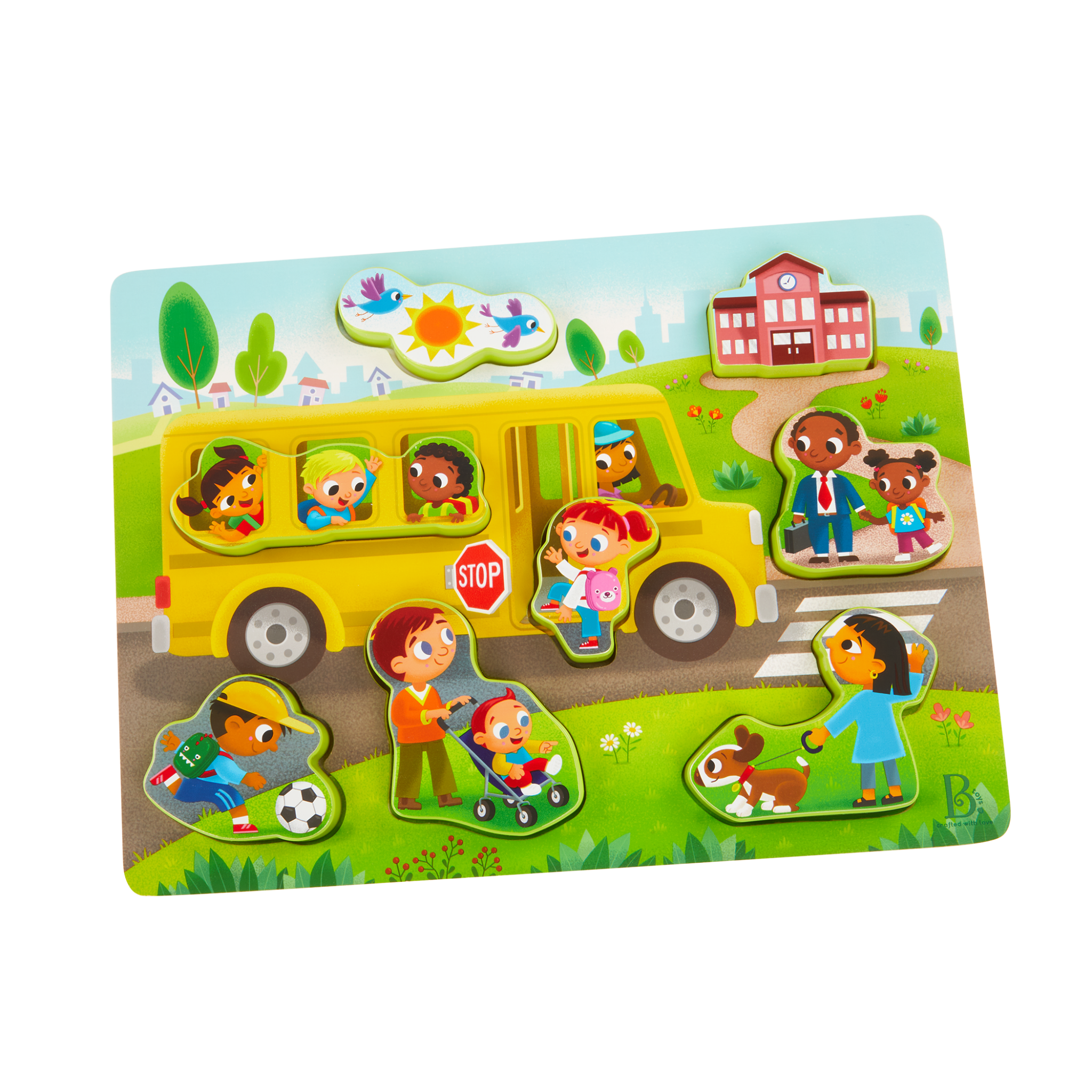 Peek & Explore - School Bus | Chunky Puzzle | B. toys – MaisonBattat