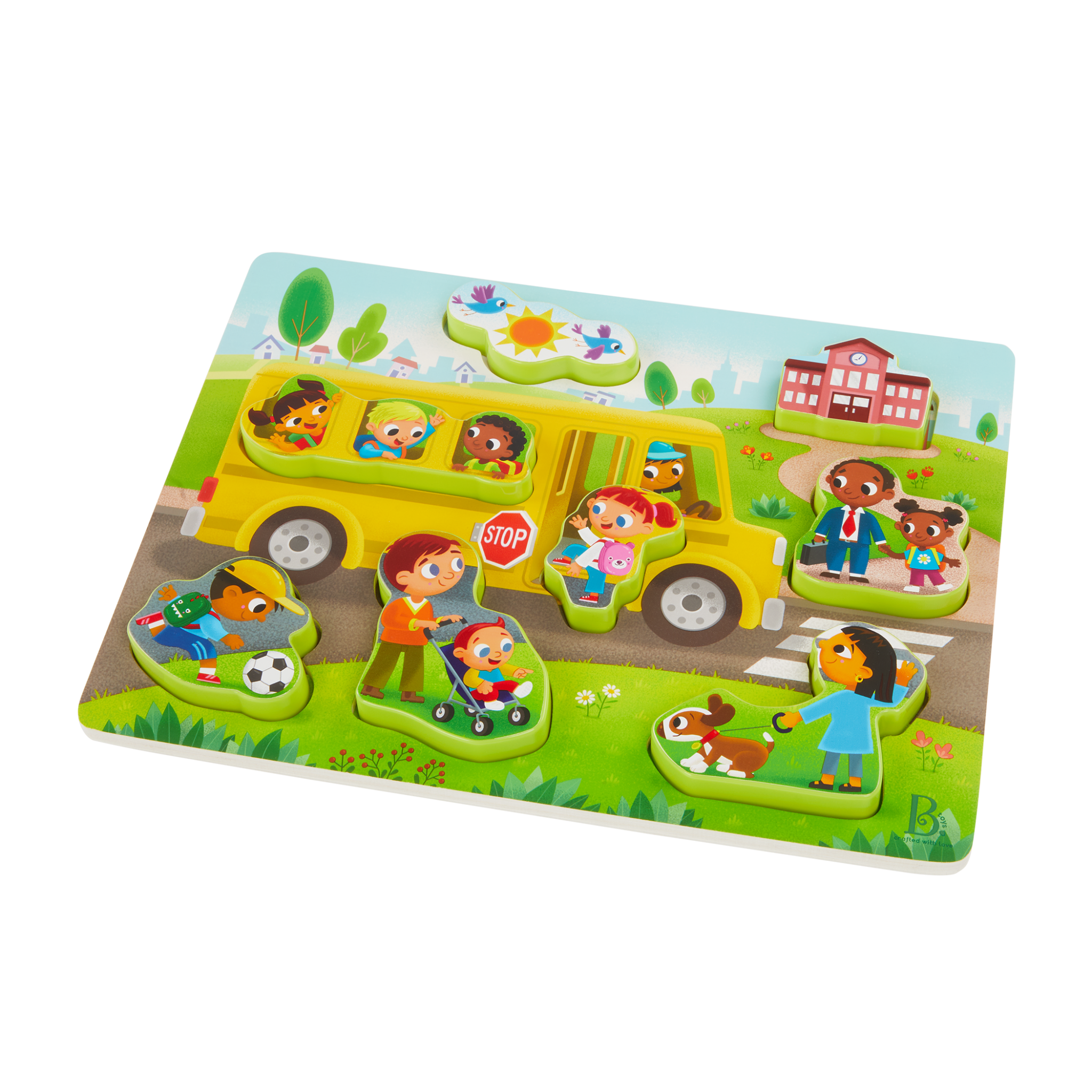 Peek & Explore - School Bus | Chunky Puzzle | B. toys – MaisonBattat