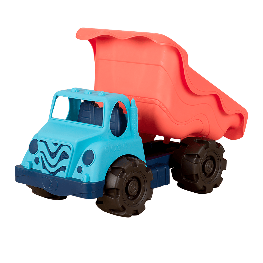 Dump truck and beach toys.