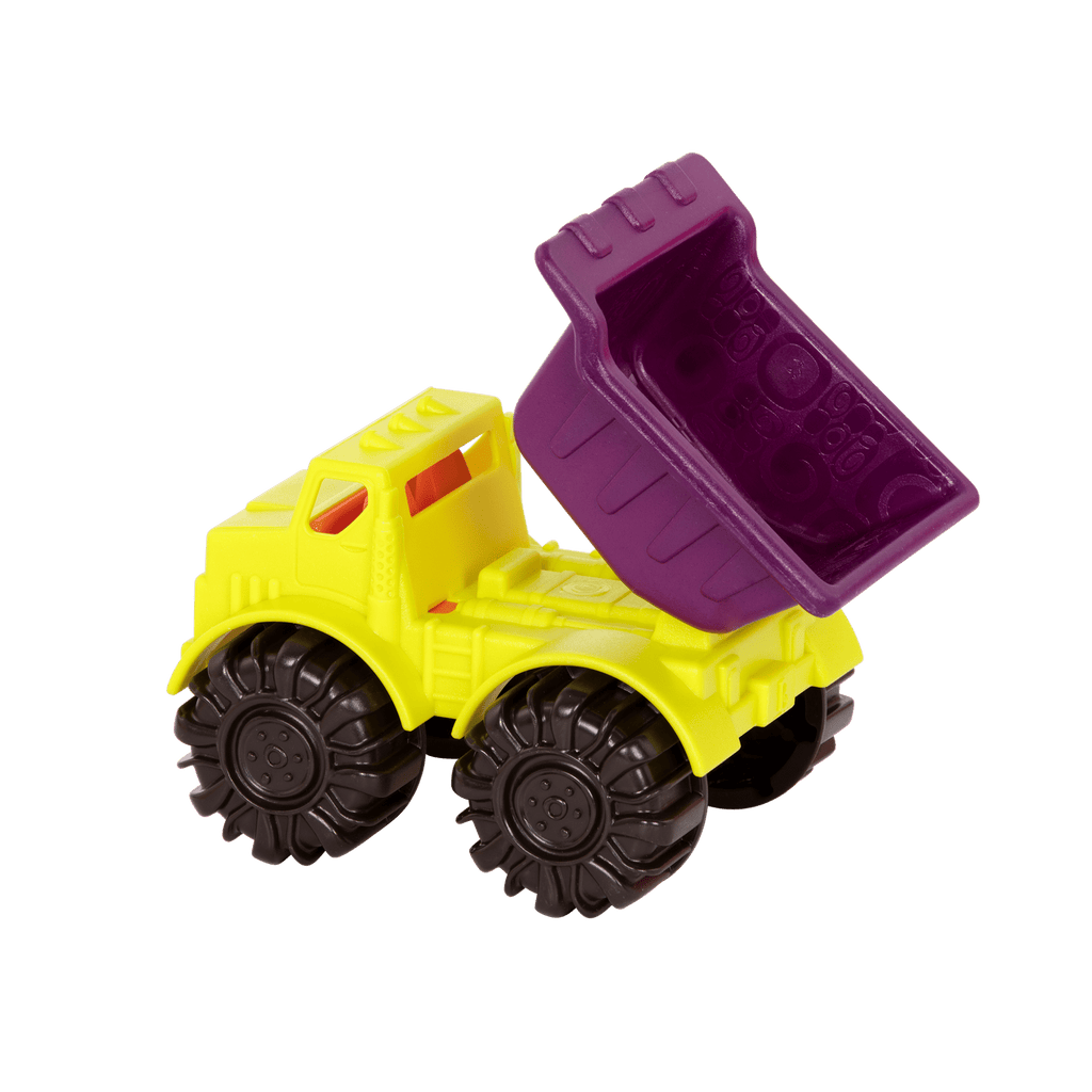 Dump truck and beach toys.