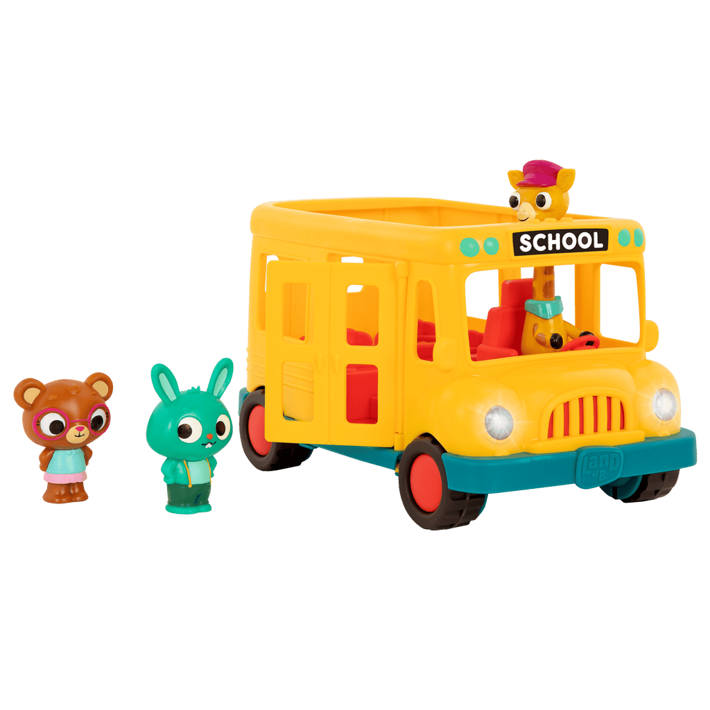 Toy school bus and characters.