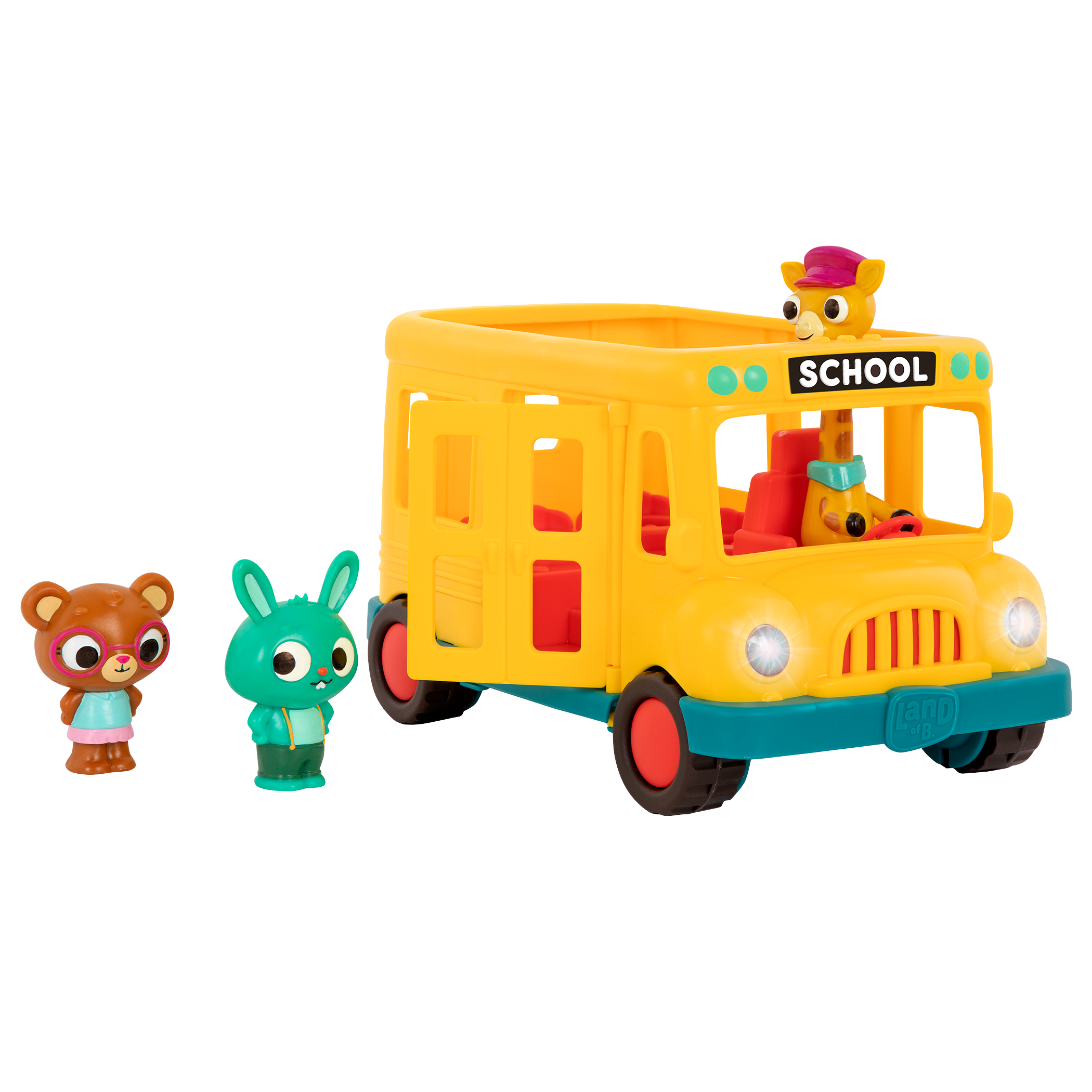 Toy school bus and characters.