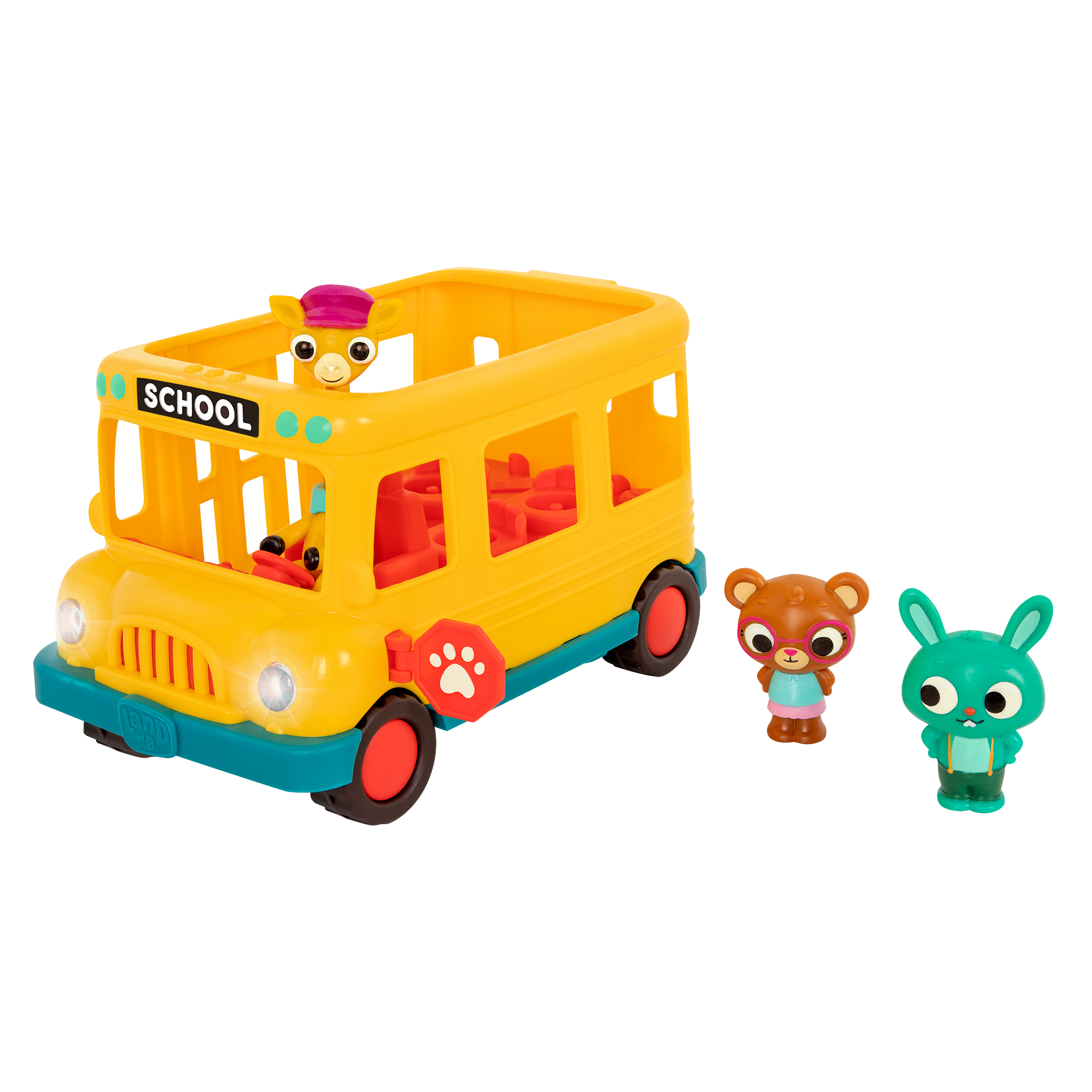 Toy school bus and characters.