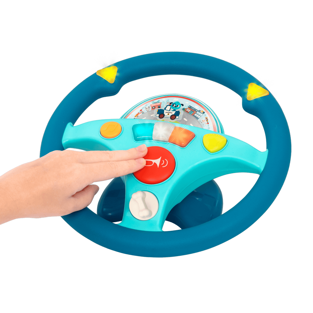 Toy steering wheel.